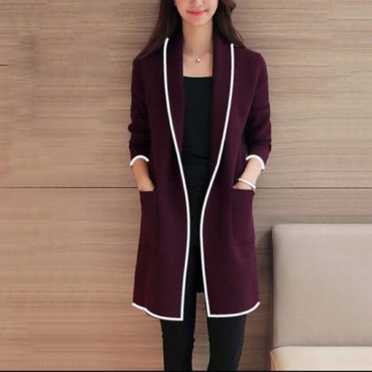 Womens Casual Open Front Cardigan T..
