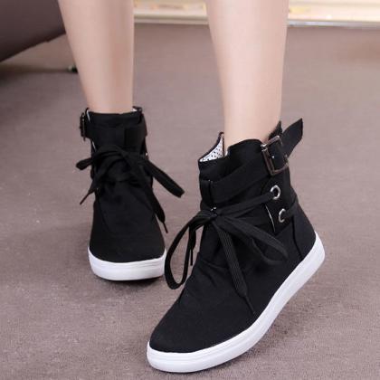 mid top sneakers with ankle strap