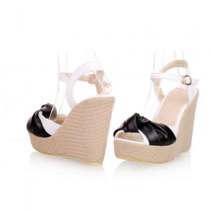 Womens Lady Wedge High Heels Shoes ..
