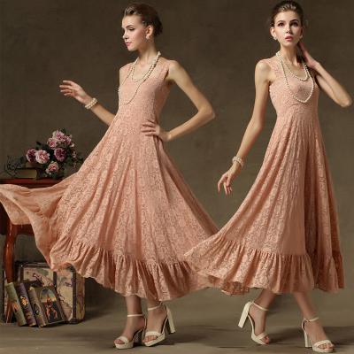 Womens Ball Gown Vintage Cocktail Long Maxi Lace Chiffon Party Evening Dress