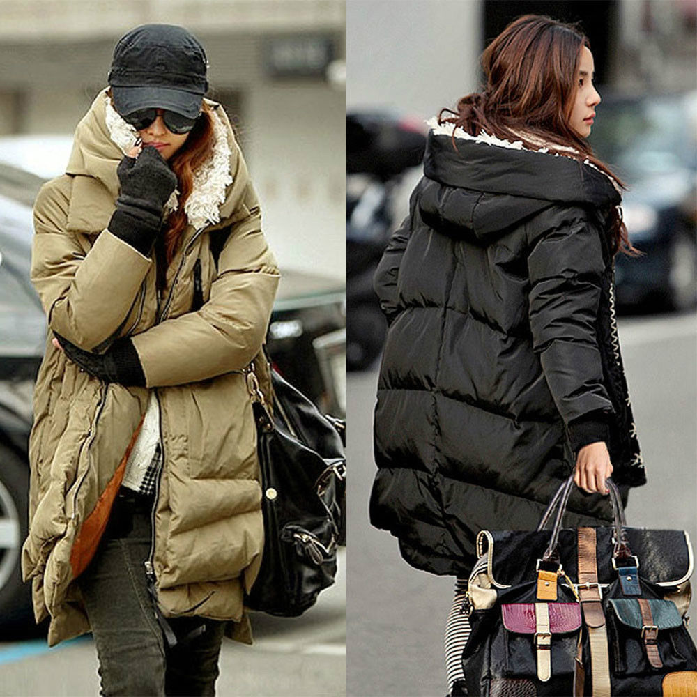 Women Winter Duck Down Jacket Thick Warm Military OverCoat Fur Hooded Parka Coat