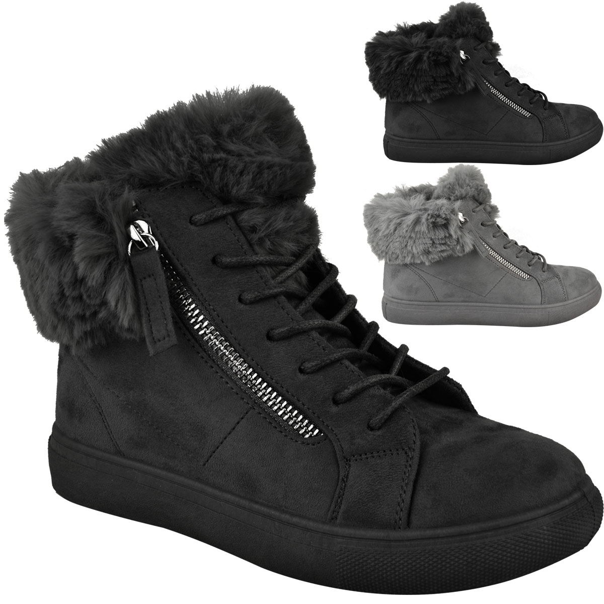 fur lined high top sneakers womens