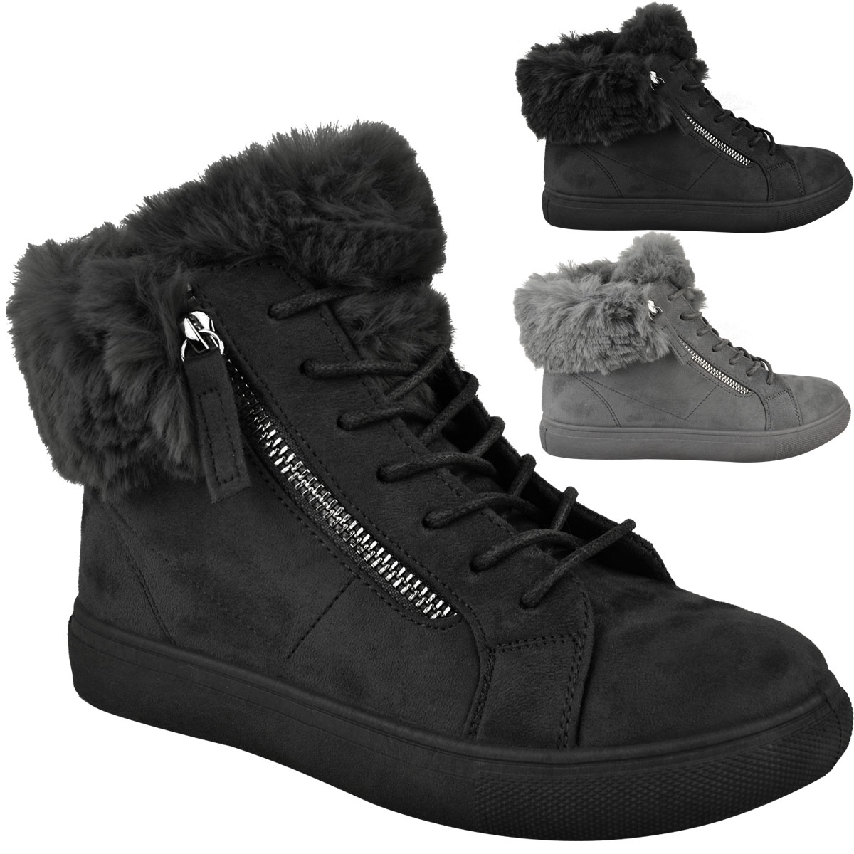fur lined sneaker boots