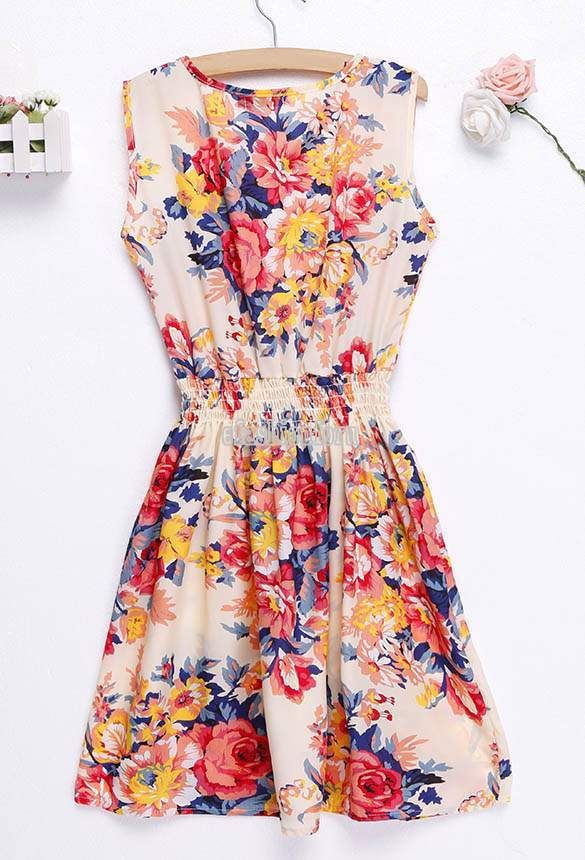 Sexy Women Sleeveless Chiffon Evening Cocktail Party Floral Short Dress on Luulla
