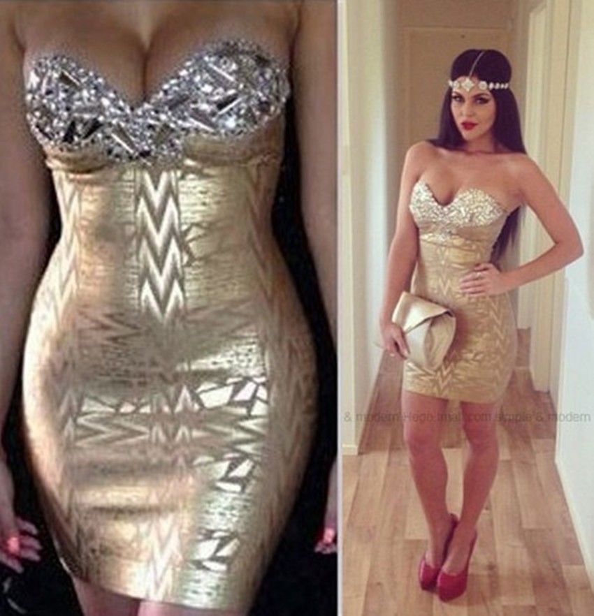 Beaded Beauty Pageant Dresses Gold