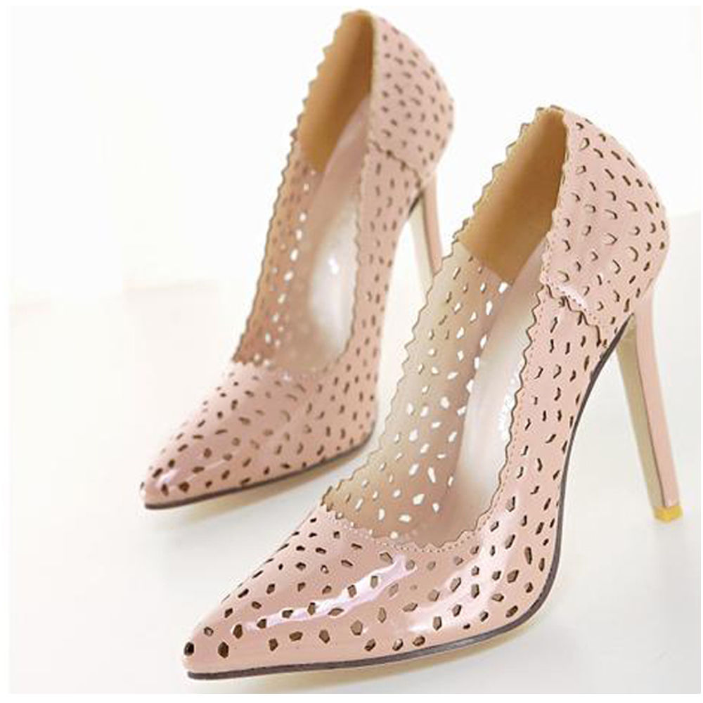 New Women Sexy Pointy Toe High Heel Hollow Out Pumps Slip On OL ...