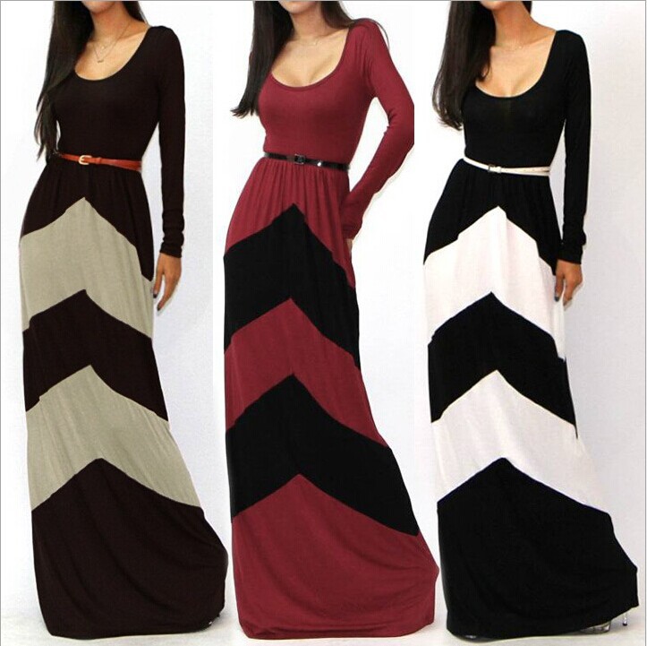 long sleeve long casual dresses