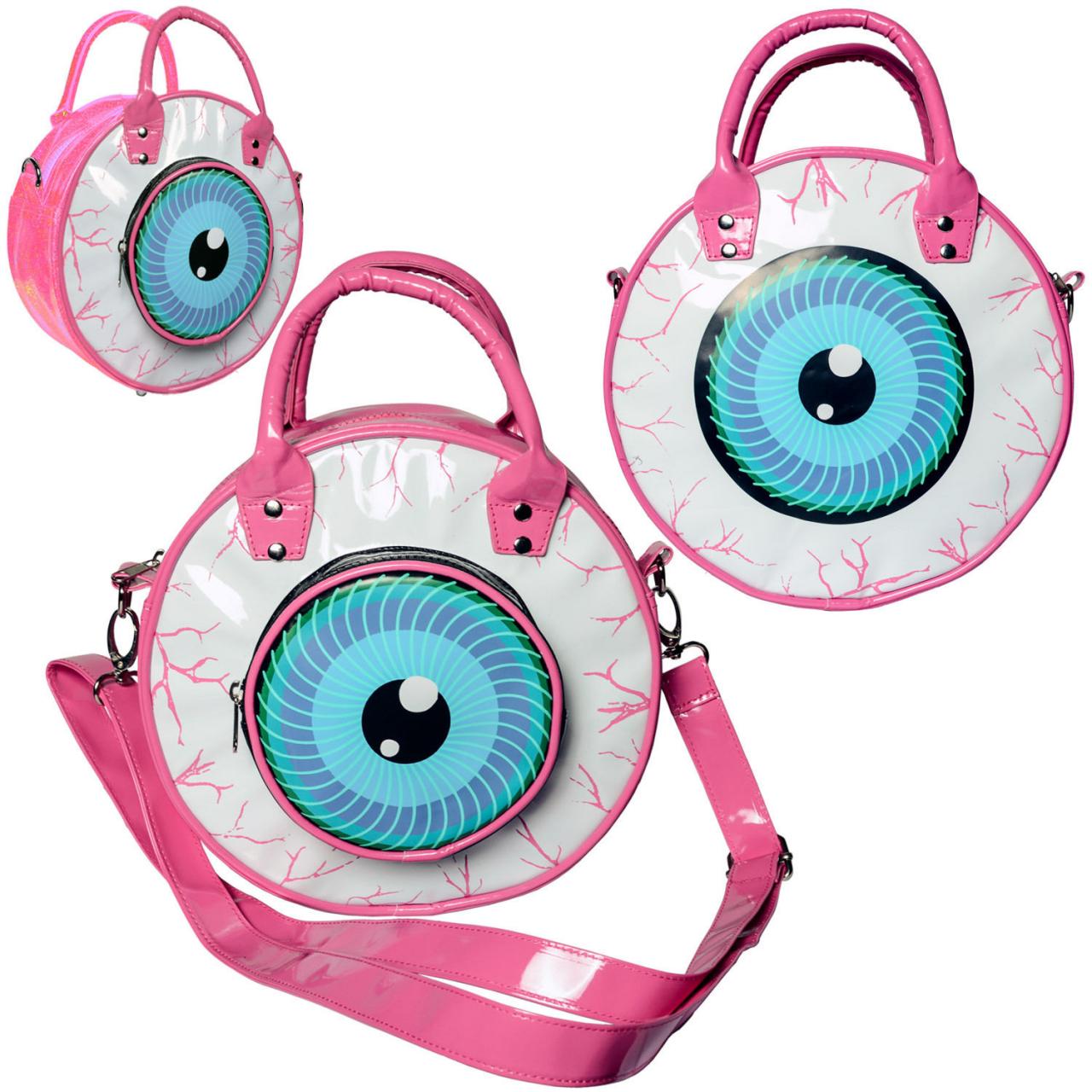 Eyeball Bag Pink Purse goth punk glam