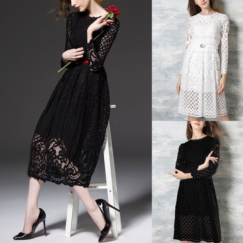 Sexy Lace Long Sleeve Mini Dress