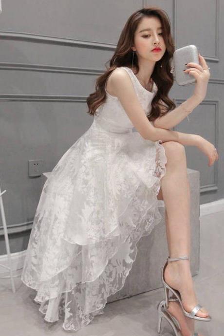 Women's Fashion Lace Long Maxi Dress Evening Party Bridesmaid Wedding Dress