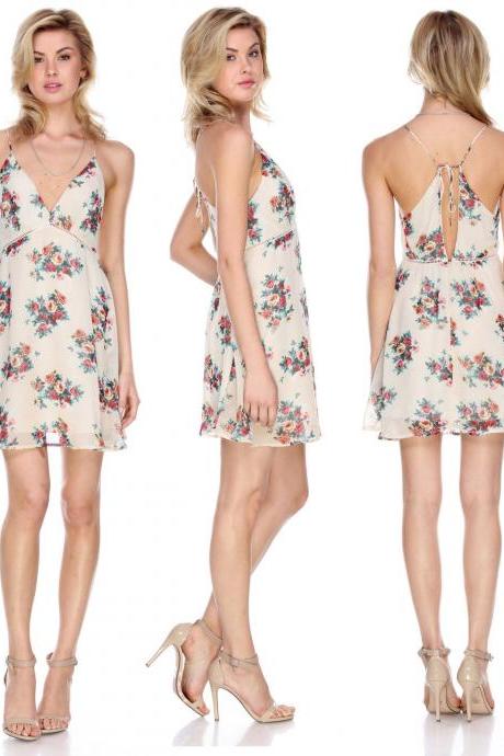 Summer Women Sexy Evening Cocktail Beach Casual Mini Floral Party Short Dress