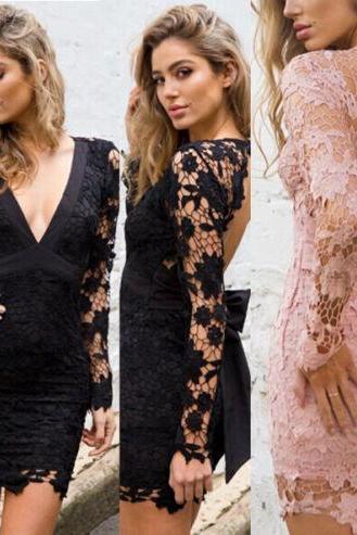 Women Lace Short Sleeve Party Cocktail Evening Bodycon Summer Sexy Mini Dress