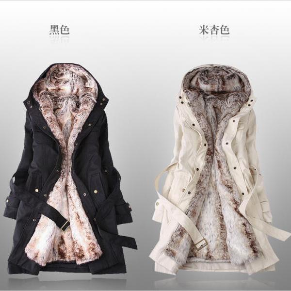 Fashion Womens Thicken Warm Winter Coat Hood Parka Overcoat Long Jacket Outwear