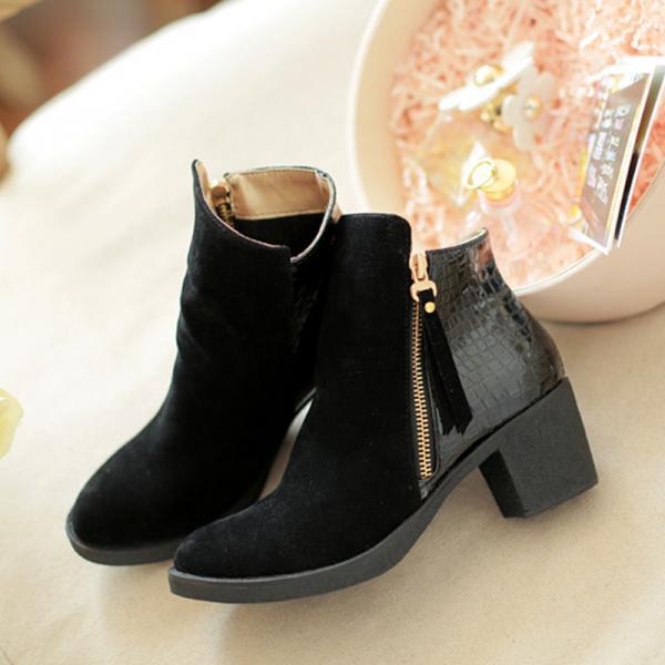Womens Winter Ankle Boots High Heels Platform Riding Stylish Shoes on ...