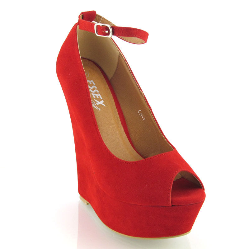 platform ankle wedge heels